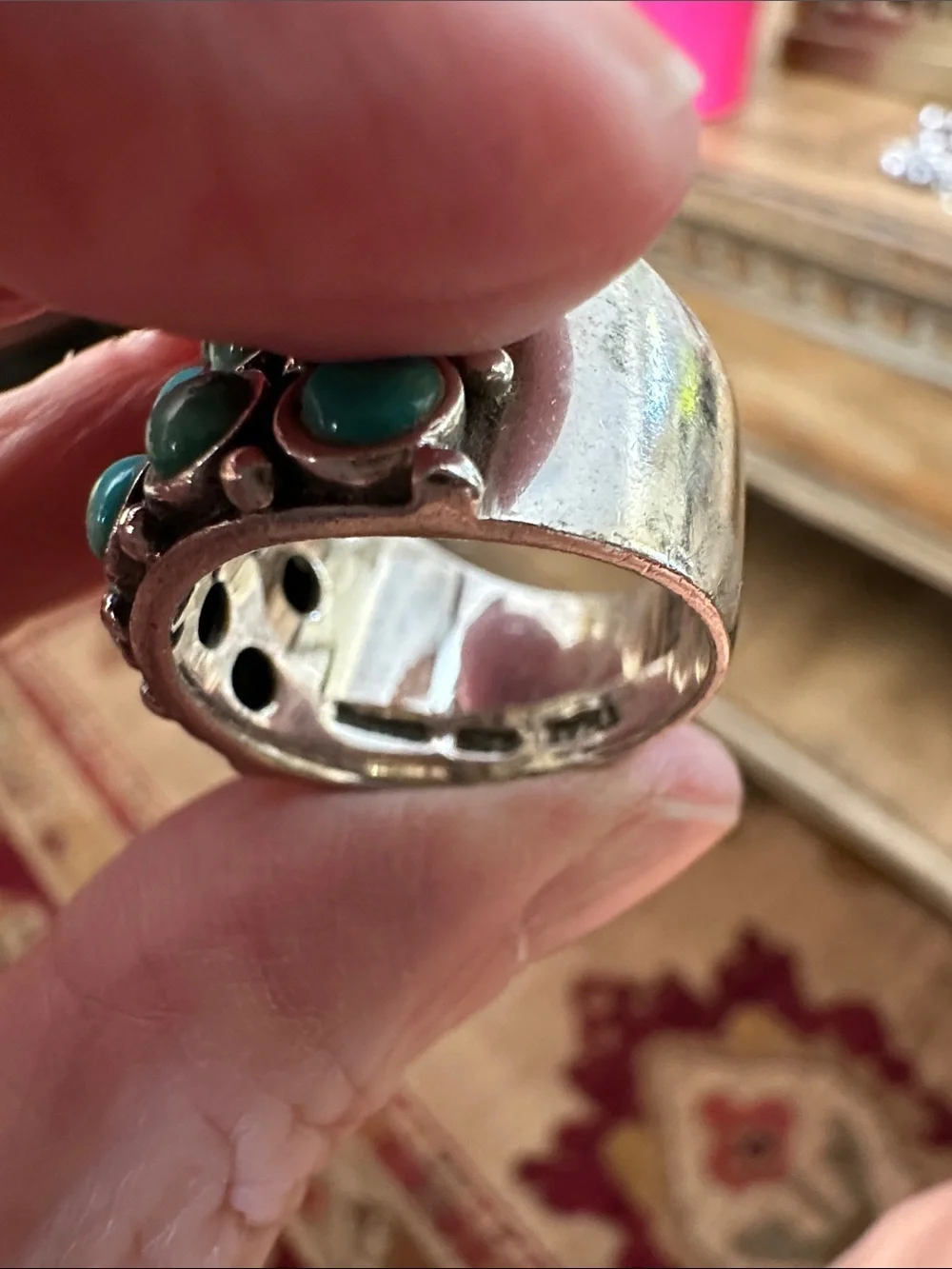Jay King Turquoise Multi-Stone Wide Band Ring - Picture 4 of 5